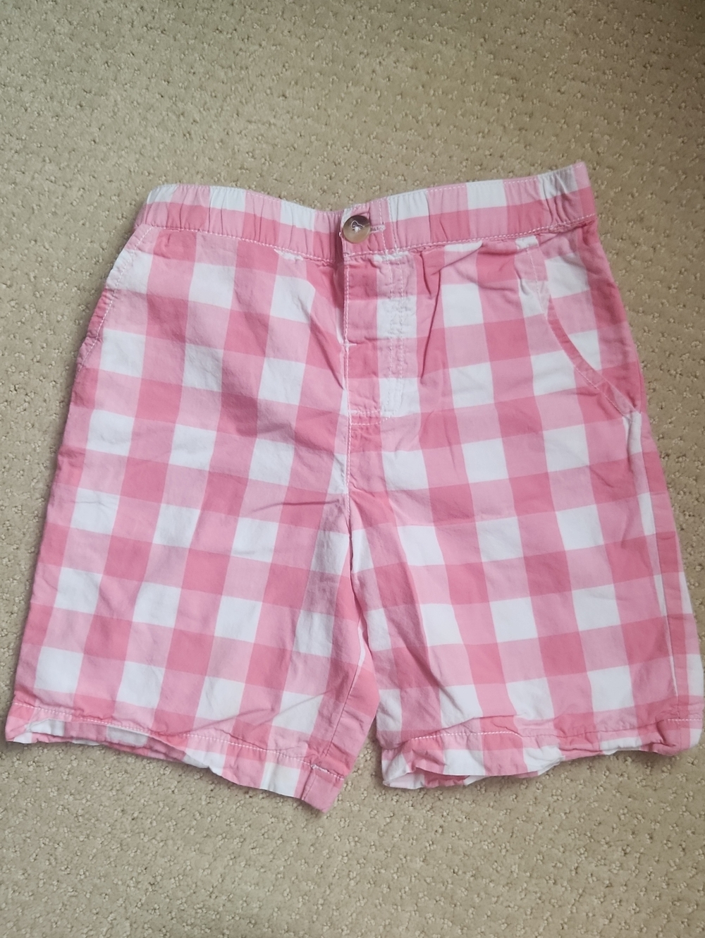 ❤️3/$15❤️Pink Gingham boys Casual Shorts 6/7 Yo